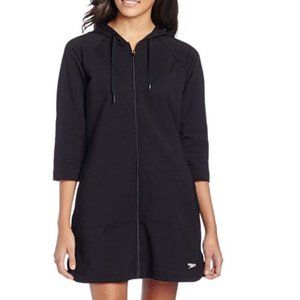 Speedo Women's Hooded Aquatic Fitness Robe and Cover-Up, with Full Front Zip